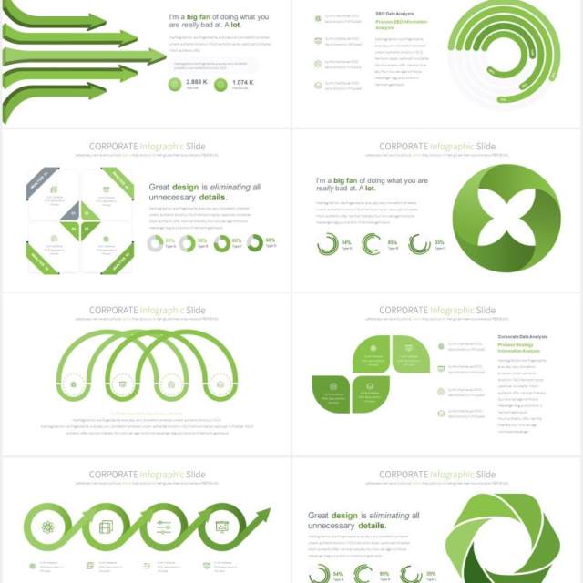 11套公司宣传报告用可视化图表PPT素材CORPORATE - PowerPoint Infographics