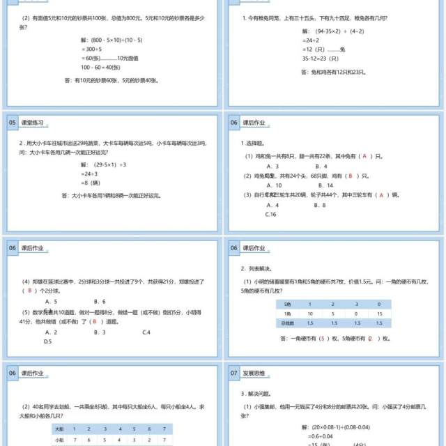 部编版四年级数学下册数学广角鸡兔同笼课件PPT模板