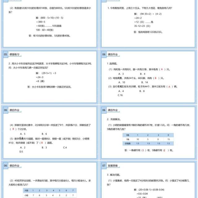 部编版四年级数学下册数学广角鸡兔同笼课件PPT模板