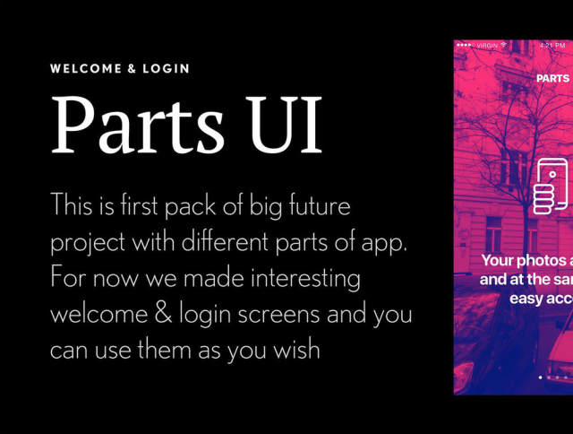 包含交互动画的移动UI套件,Parts UI Mobile Kit 包含交互动画的移动UI套件,Parts UI Mobile Kit