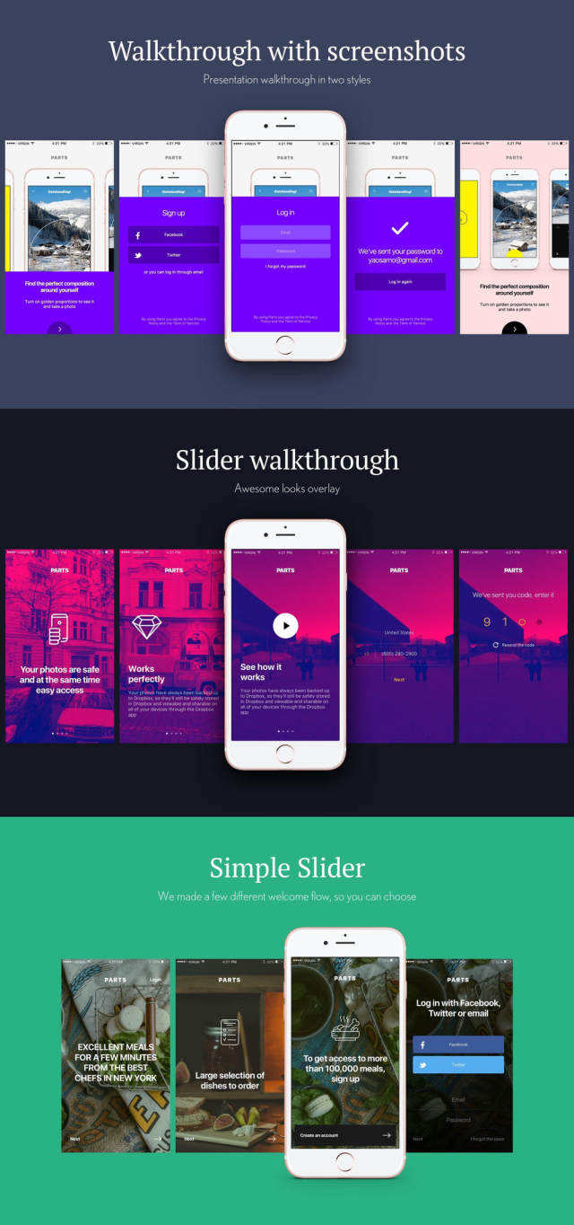 包含交互动画的移动UI套件,Parts UI Mobile Kit 包含交互动画的移动UI套件,Parts UI Mobile Kit