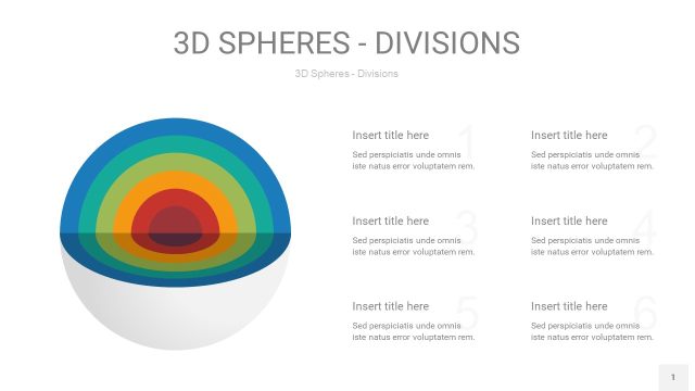 彩色3D球体切割PPT信息图1