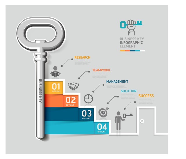 业务步骤信息图形矢量16