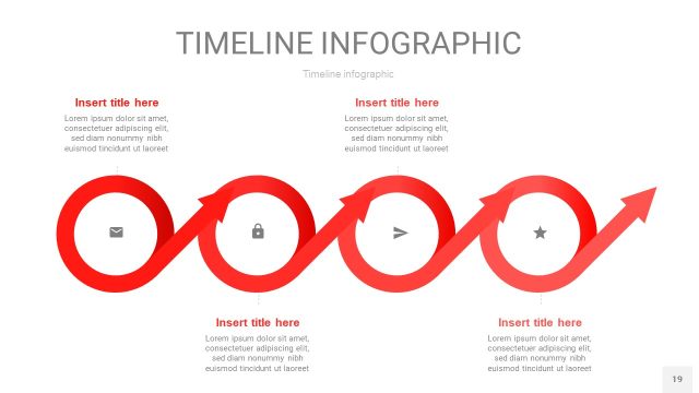 红色时间轴PPT信息图19