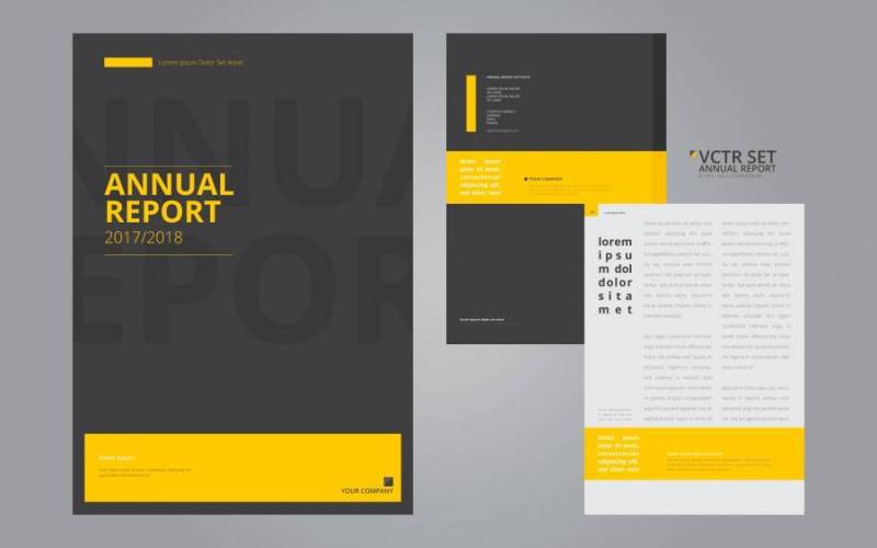 年度报告典雅的几何平面设计模板