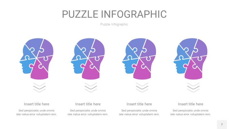 蓝紫色拼图PPT图表7