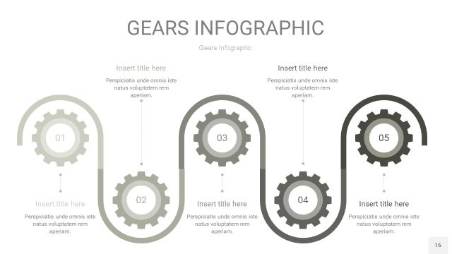 灰色齿轮PPT信息图16