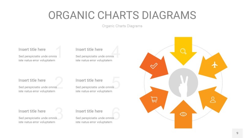 黄色循环PPT图表9