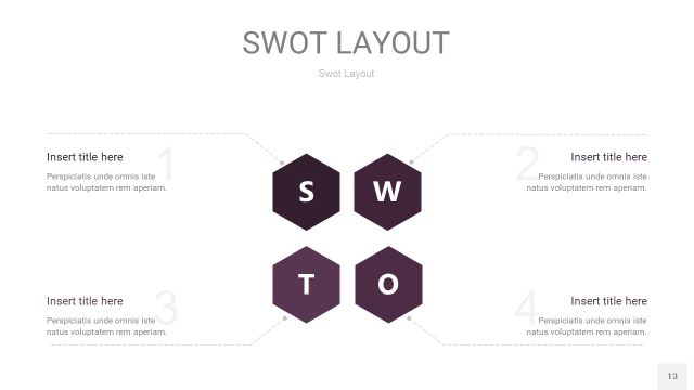 深紫色SWOT图表PPT13