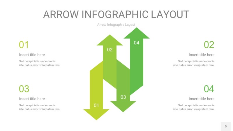 浅绿色箭头PPT信息图表5
