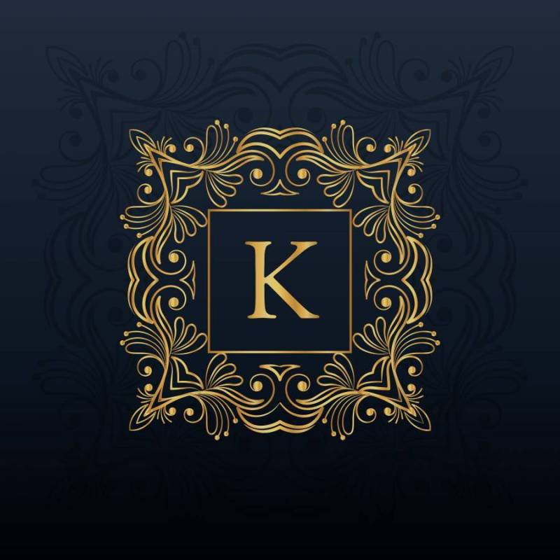 字母K标志的经典花卉会标设计
