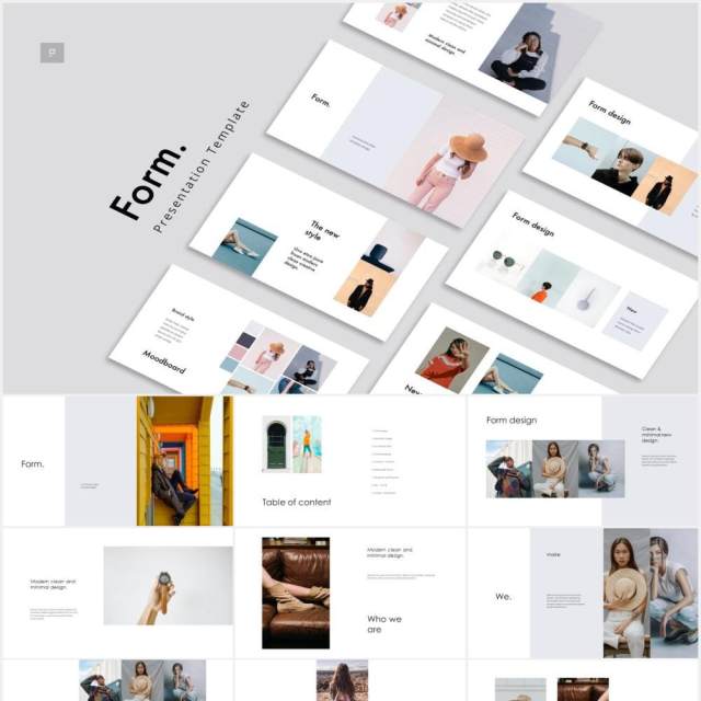 简约图片图文排版展示作品集宣传介绍PPT模板FORM - Powerpoint Template