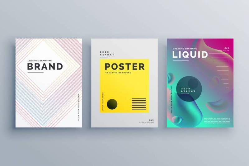 令人敬畏的小册子模板设计与线条样式集