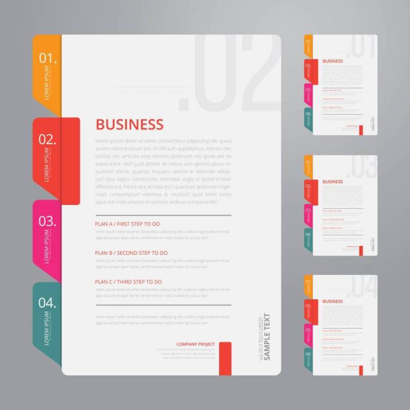 矢量图索引纸与白色背景模板。