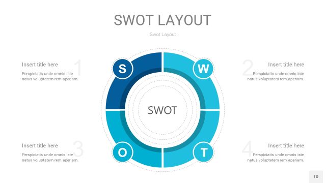 宝石蓝SWOT图表PPT10