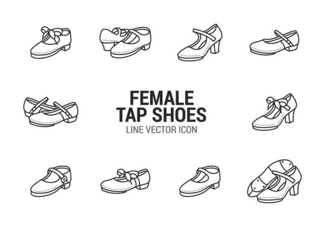 女性踢踏鞋图标矢量