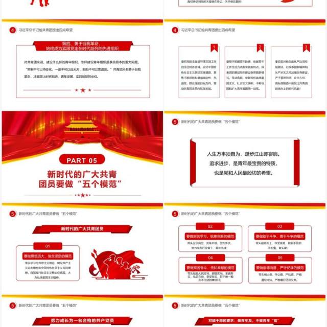 红色简约共青团成立100周年大会PPT模板 红色简约共青团成立100周年大会PPT模板