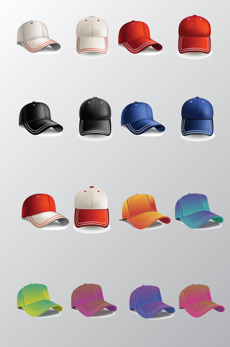 各种样式的帽子矢量素材