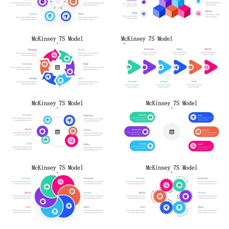 麦肯锡7S信息图PPT模板素材McKinsey 7S Model Infographics