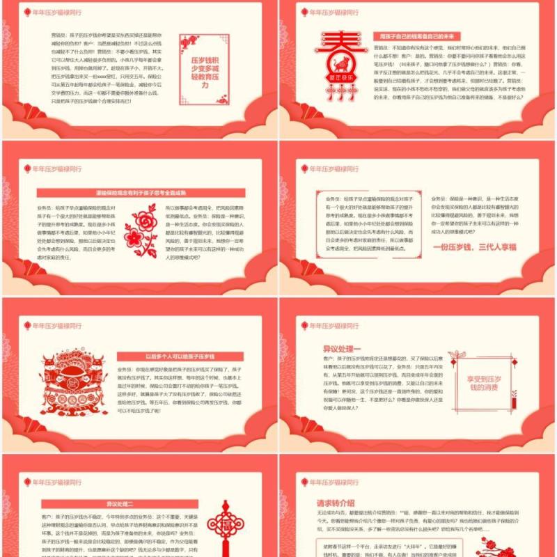 年年压岁福禄同行人人收入三万元春节早会专题片动态PPT模板