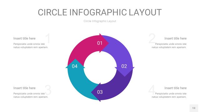 玫瑰紫色圆形PPT信息图13