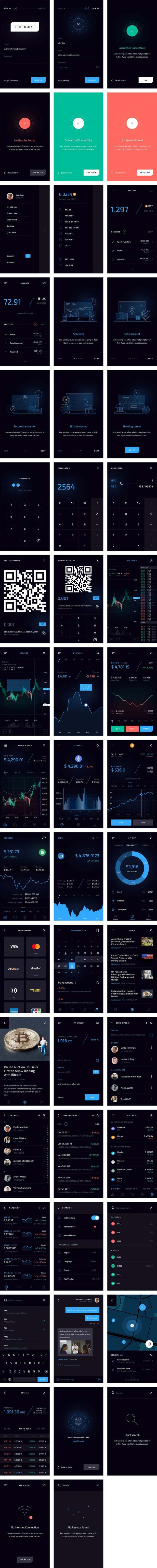暗色调 Crypto 应用界面包（含sketch源文件下载）