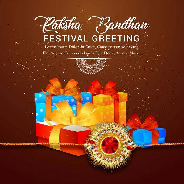 Rakha Bandhan贺卡设计为快乐Raksha Bandhan