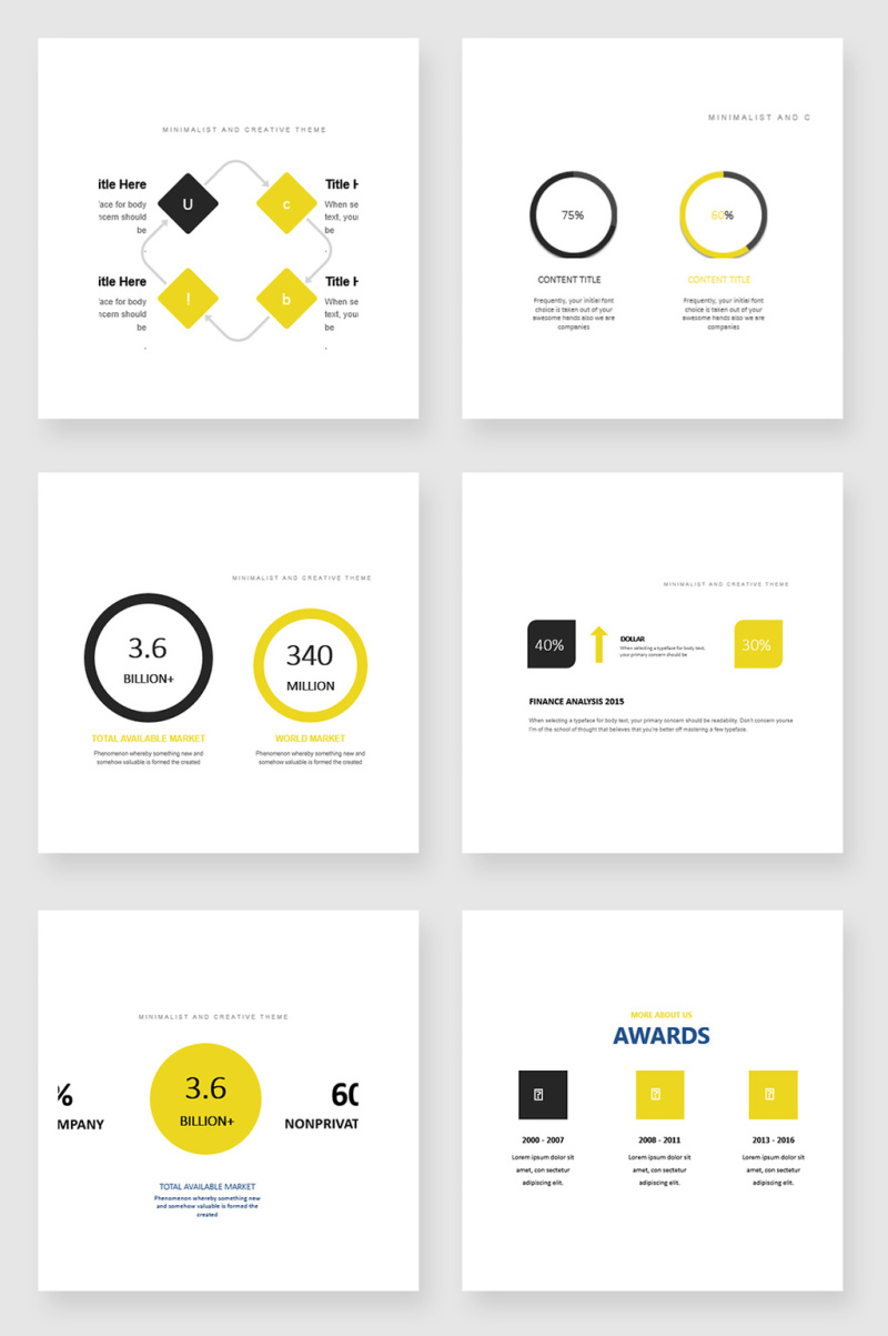黄色层级PPT图表元素