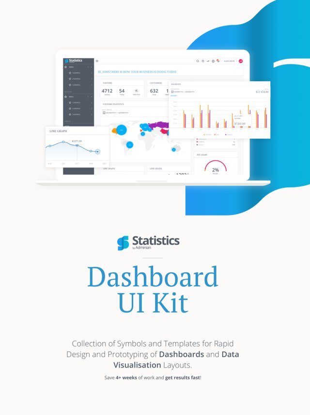 仪表板和数据可视化快速原型设计UI套件。，管理员统计