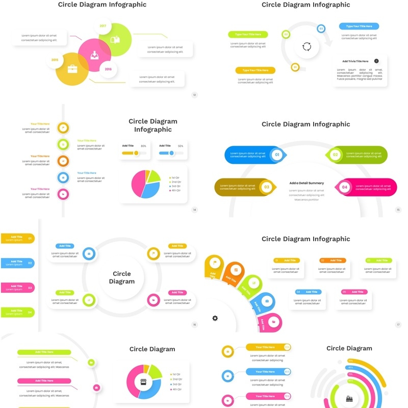 圆形图PPT信息图表模板Circle Diagram Infographic - Powerpoint