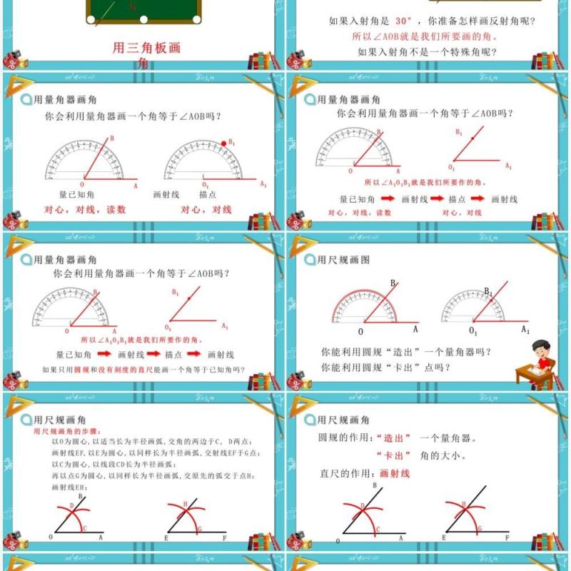 部编版七年级数学上册角的度量课件PPT模板