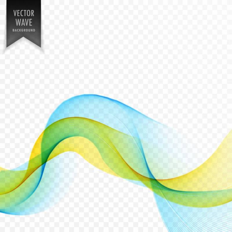 黄色和蓝色的光滑波矢量背景