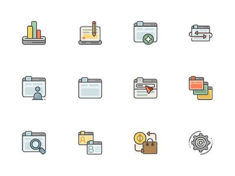 50 枚 SEO 和网络营销图标