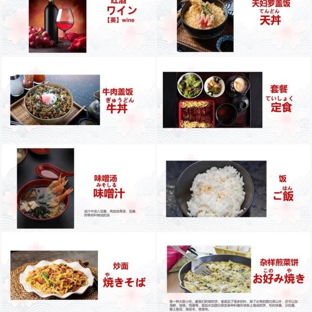卡通风日语教学日本食物一览PPT模板 卡通风日语教学日本食物一览PPT模板