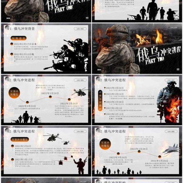 黑色俄乌冲突专题学习解读PPT模板 黑色俄乌冲突专题学习解读PPT模板