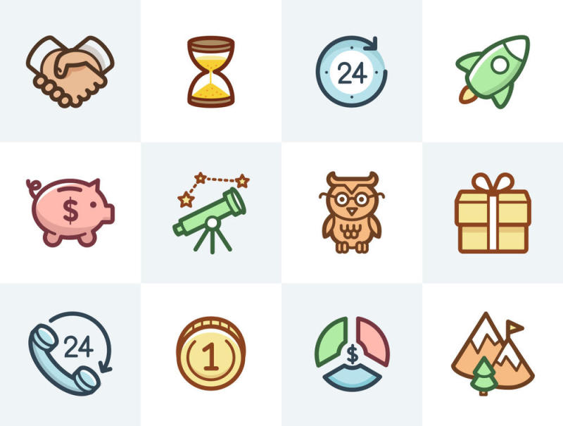 现代平面图标能够为任何设计项目覆盖你！，资本主义平面图标