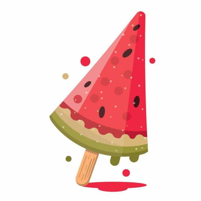 有趣的西瓜冰棒的插图