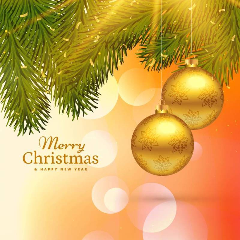 与垂悬的金子的美好的圣诞快乐圣诞节贺卡设计