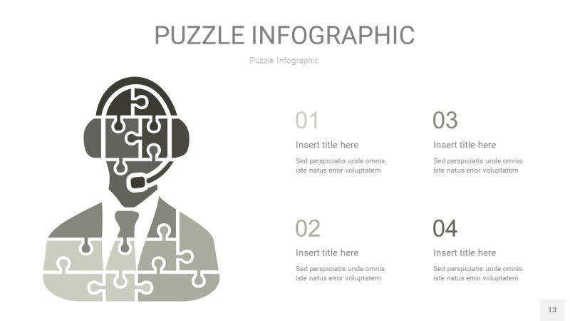 灰色拼图PPT图表13