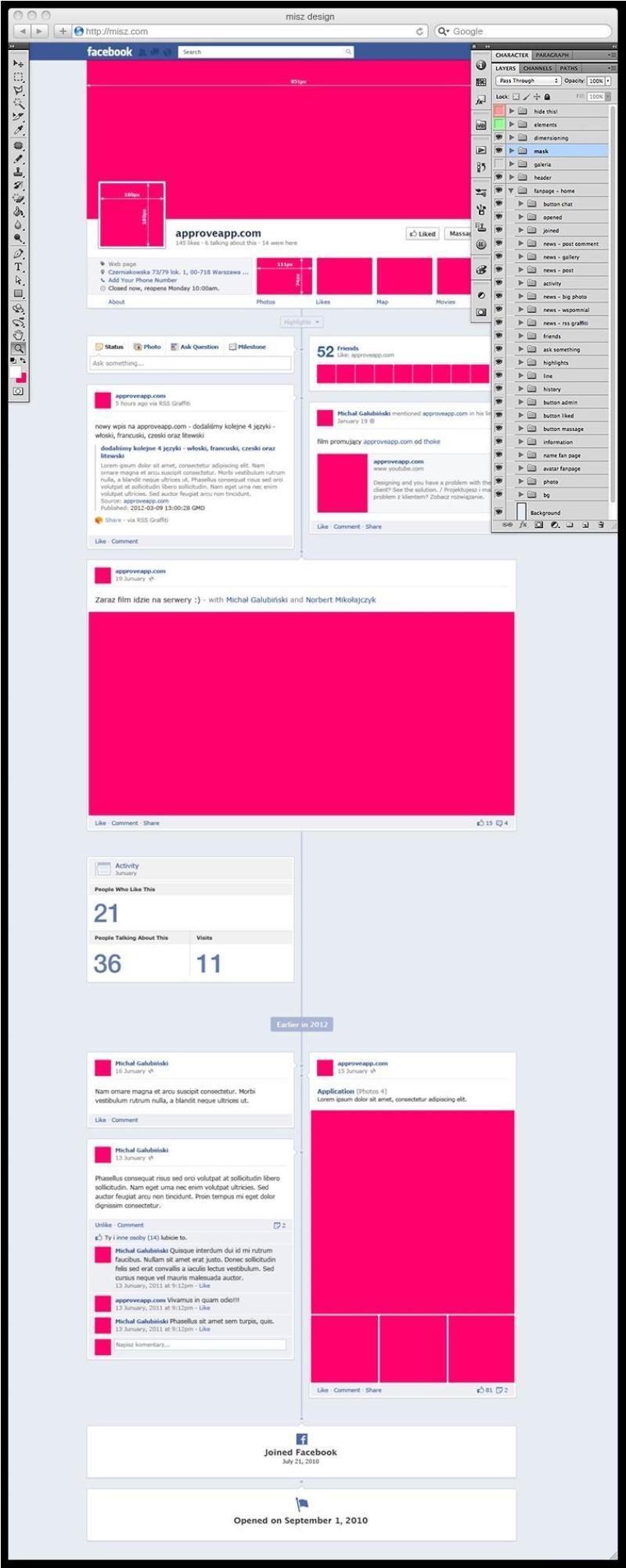 【PSD】facebook GUI-timeline