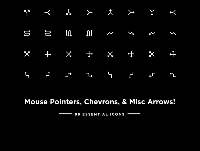 鼠标指针，雪佛龙和其他箭头！，游标和指针固体