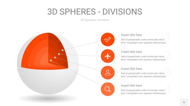 橘红色3D球体切割PPT信息图6