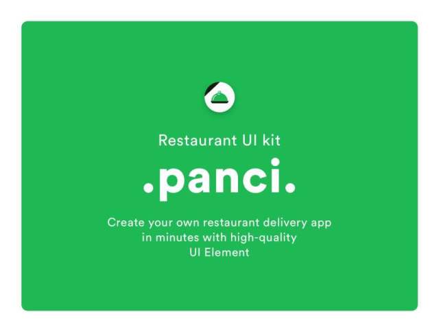 用于餐厅食品配送订单的多功能iPhone X Sketch UI套件，Panci UI套件