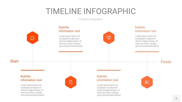 橘红色时间轴PPT信息图6
