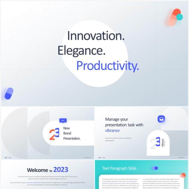 2023简洁大气产品介绍素材PPT模板