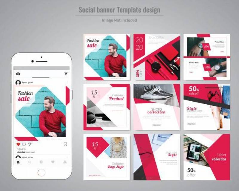 Red Fashion Social Media Post Template