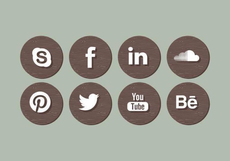 矢量木社交媒体图标