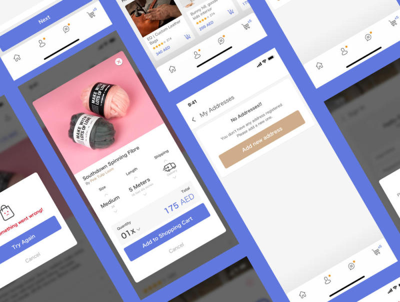 草图iOS UI套件灵感来自Etsy.com，Kiosks UI Kit