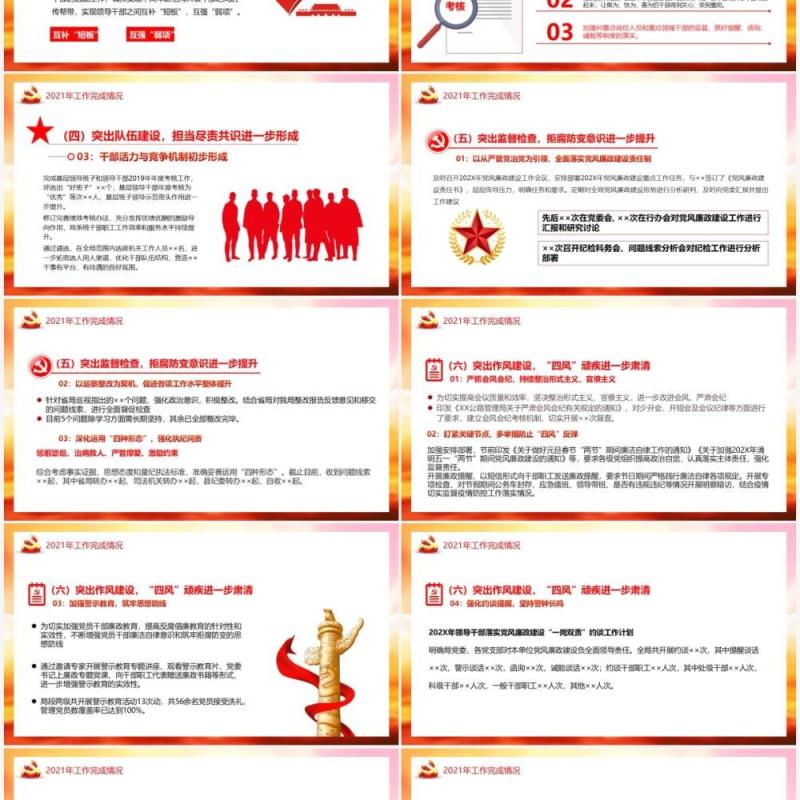 党支部年终述职总结党政PPT模板