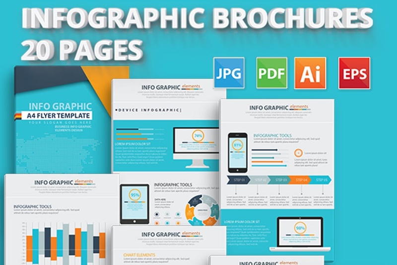 20页信息图形元素设计20 Pages Info Graphic Elements Design